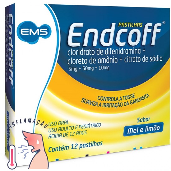Endcoff  sabor mel limão  12 pastilhas